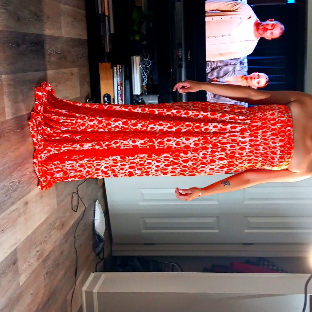 Michael Kors orange size M strapless sundress